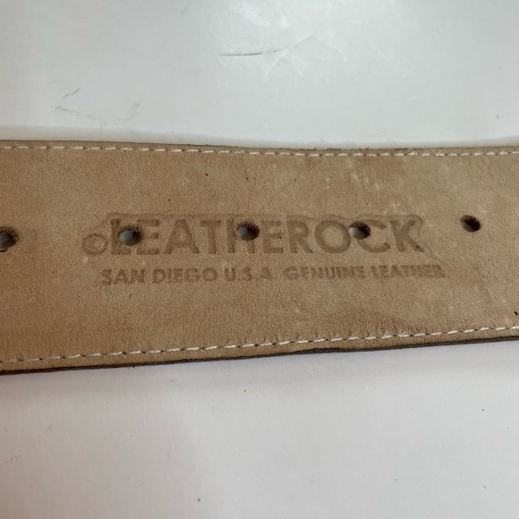 Leatherock Genuine Leather Brown Textured Lacing Whipstitch Double Buckle Belt - Picture 8 of 10